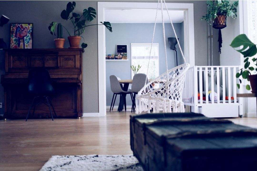 Floating shelf living room